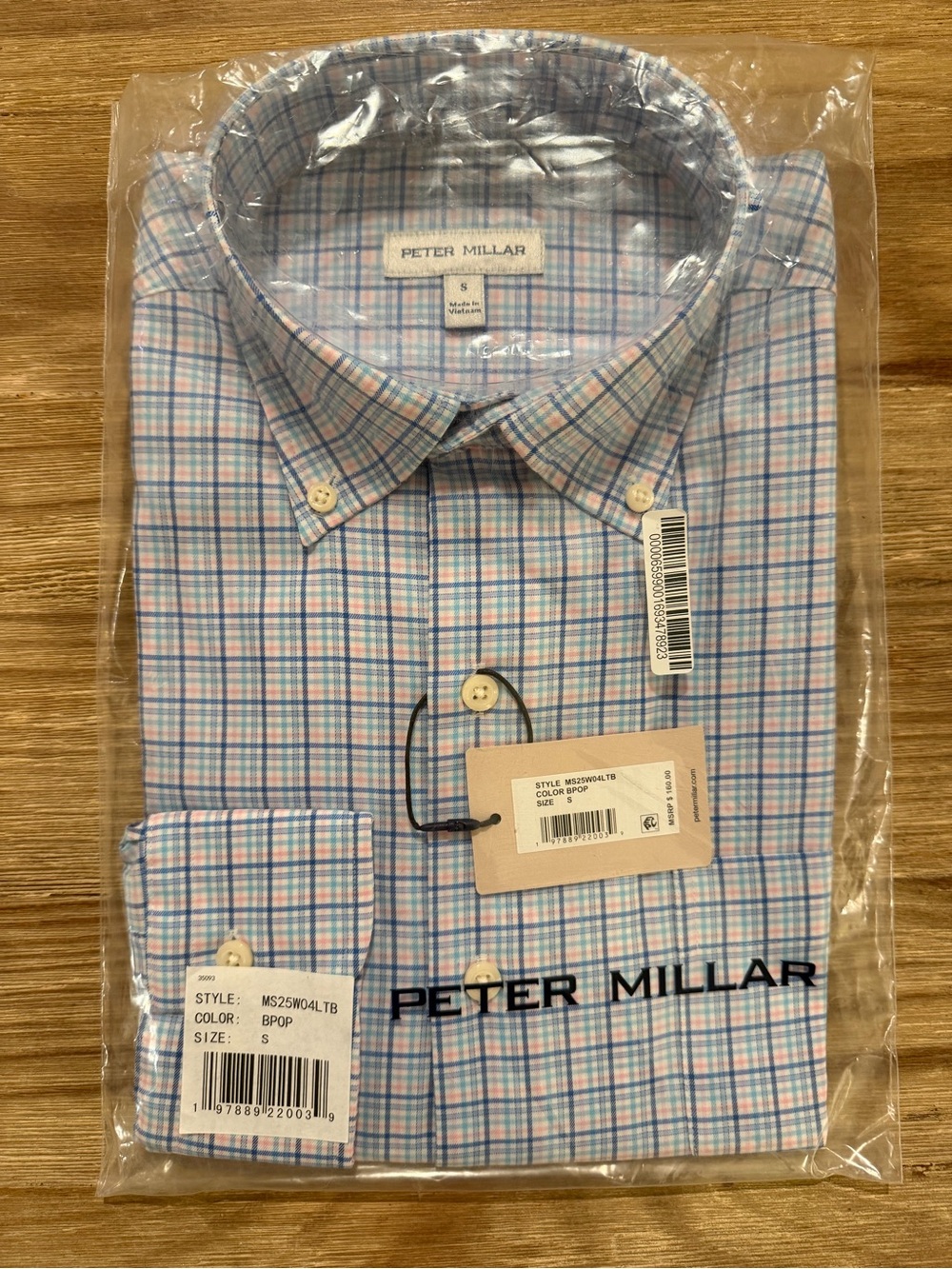 Peter Millar Albert Crown Lite Polo Sport Shirt NWT S Plaid BPOP